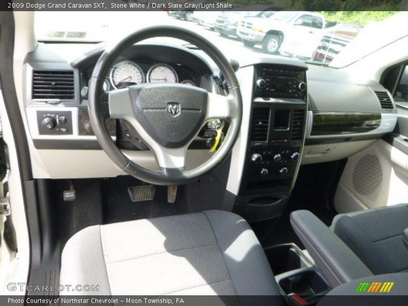 Stone White / Dark Slate Gray/Light Shale 2009 Dodge Grand Caravan SXT
