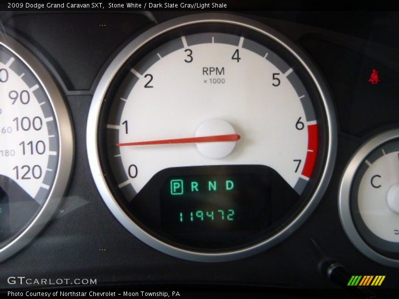 Stone White / Dark Slate Gray/Light Shale 2009 Dodge Grand Caravan SXT