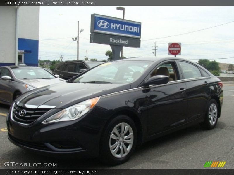 Pacific Blue Pearl / Camel 2011 Hyundai Sonata GLS