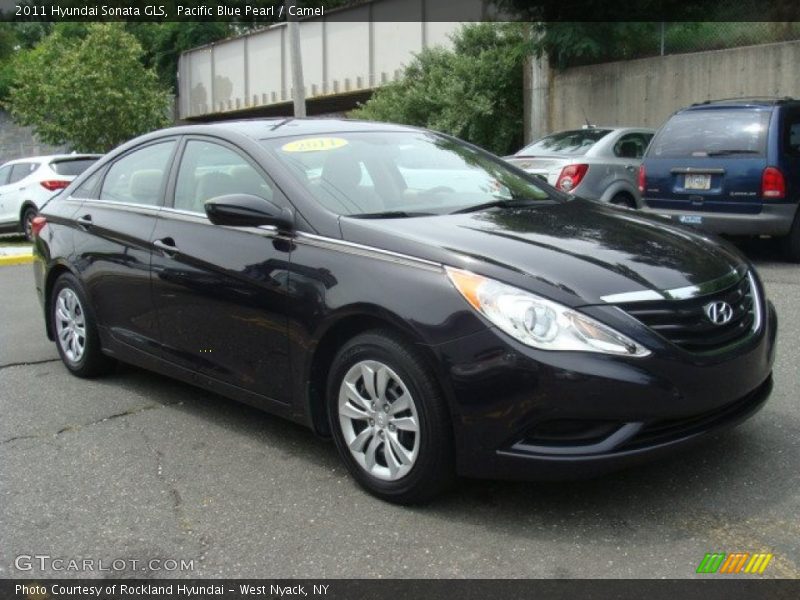 Pacific Blue Pearl / Camel 2011 Hyundai Sonata GLS