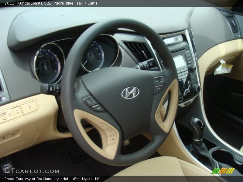 Pacific Blue Pearl / Camel 2011 Hyundai Sonata GLS