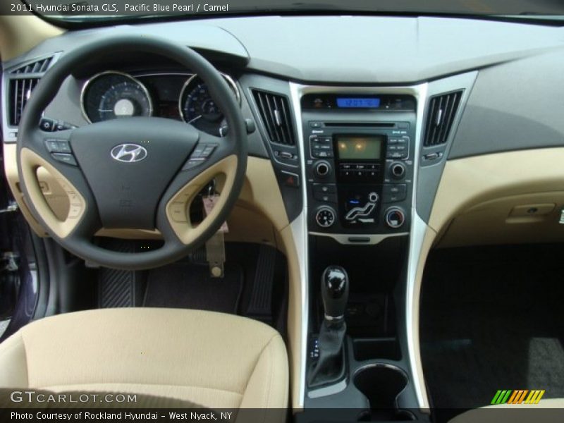 Pacific Blue Pearl / Camel 2011 Hyundai Sonata GLS