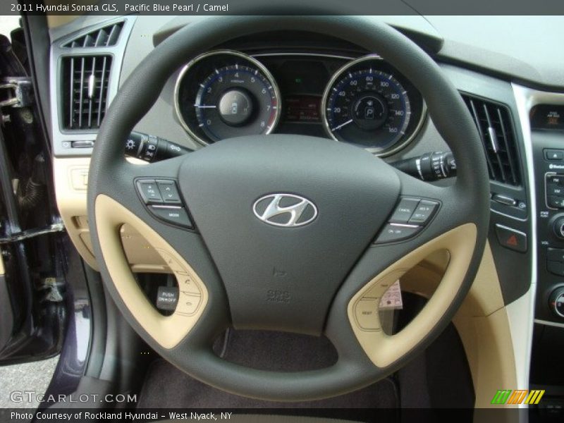 Pacific Blue Pearl / Camel 2011 Hyundai Sonata GLS