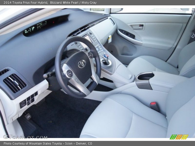 Blizzard White Pearl / Misty Gray 2014 Toyota Prius Four Hybrid