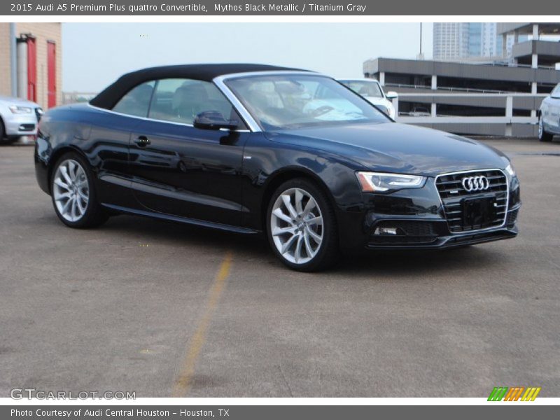 Mythos Black Metallic / Titanium Gray 2015 Audi A5 Premium Plus quattro Convertible
