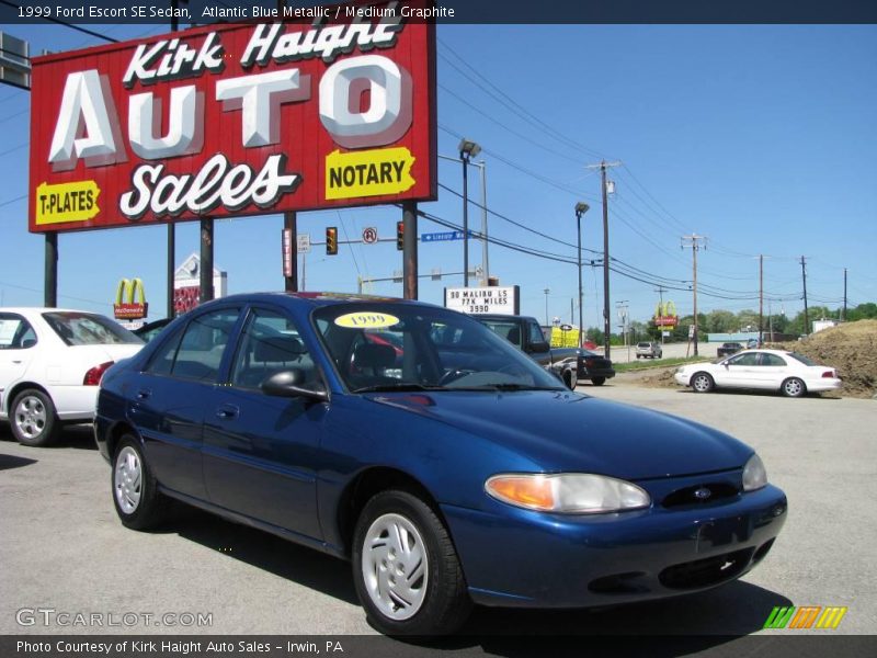 Atlantic Blue Metallic / Medium Graphite 1999 Ford Escort SE Sedan