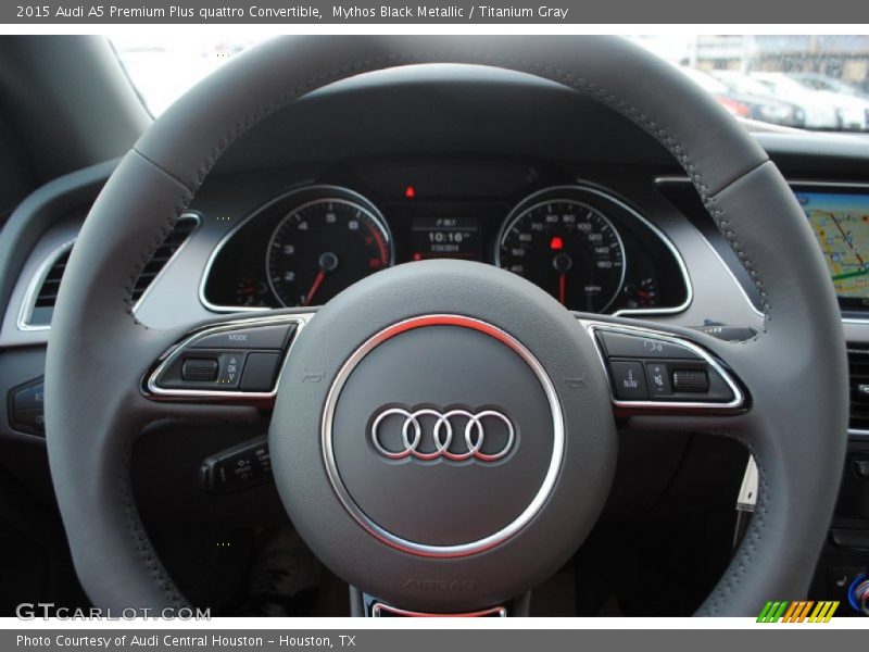Mythos Black Metallic / Titanium Gray 2015 Audi A5 Premium Plus quattro Convertible