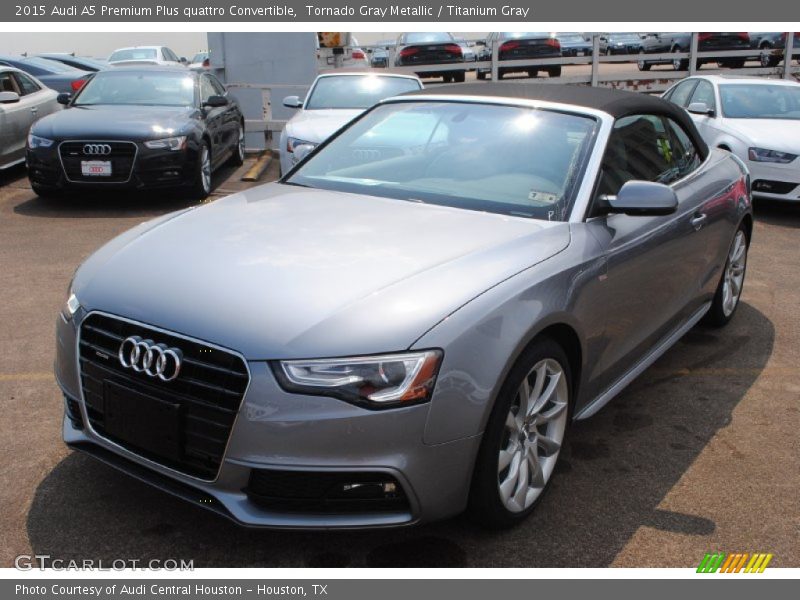 Tornado Gray Metallic / Titanium Gray 2015 Audi A5 Premium Plus quattro Convertible