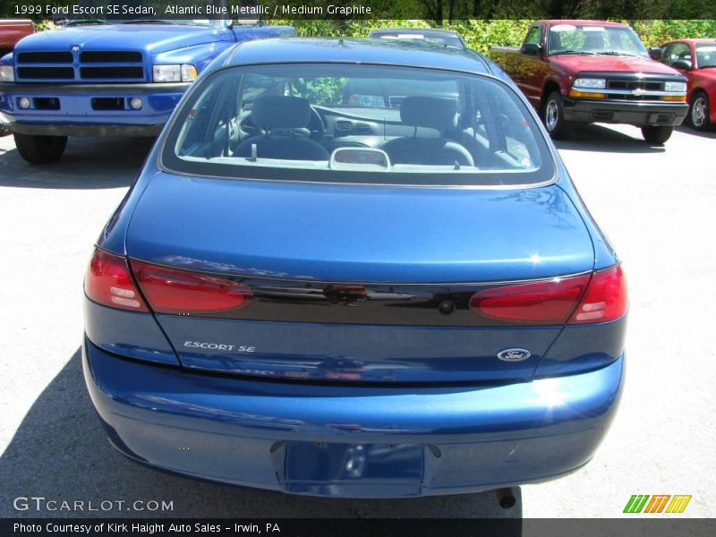 Atlantic Blue Metallic / Medium Graphite 1999 Ford Escort SE Sedan
