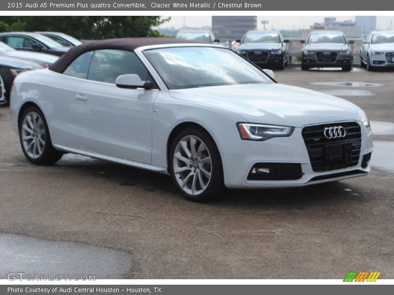 Glacier White Metallic / Chestnut Brown 2015 Audi A5 Premium Plus quattro Convertible