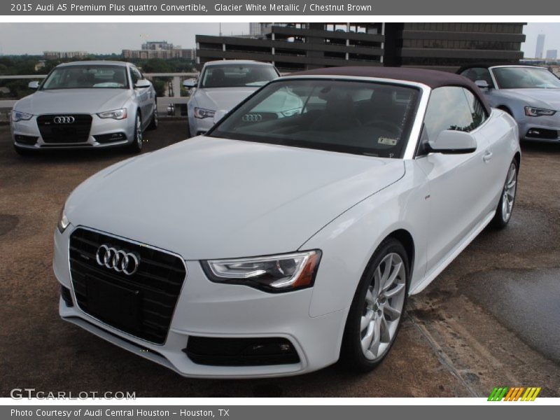 Glacier White Metallic / Chestnut Brown 2015 Audi A5 Premium Plus quattro Convertible