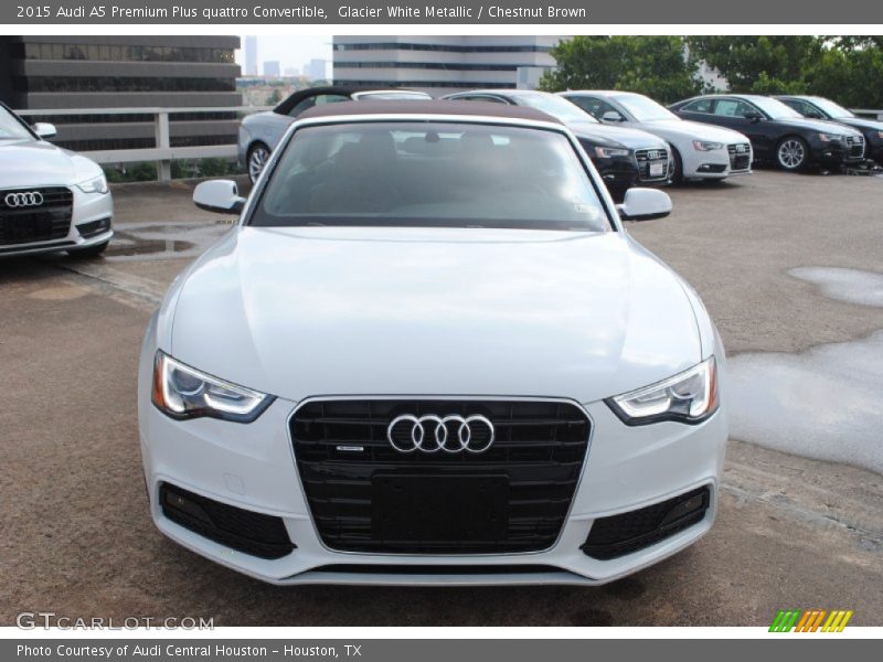 Glacier White Metallic / Chestnut Brown 2015 Audi A5 Premium Plus quattro Convertible