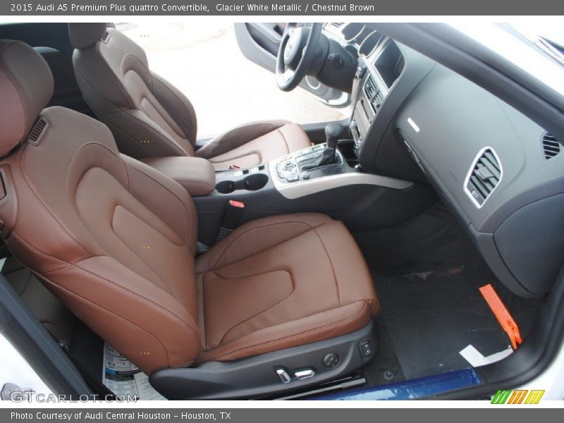 Glacier White Metallic / Chestnut Brown 2015 Audi A5 Premium Plus quattro Convertible
