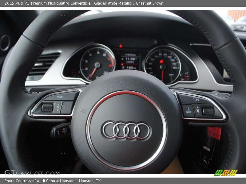 Glacier White Metallic / Chestnut Brown 2015 Audi A5 Premium Plus quattro Convertible