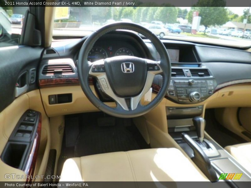 White Diamond Pearl / Ivory 2011 Honda Accord Crosstour EX-L 4WD