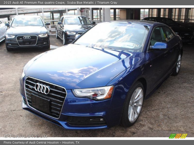 Scuba Blue Metallic / Titanium Gray 2015 Audi A5 Premium Plus quattro Coupe