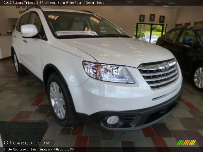 Satin White Pearl / Desert Beige 2012 Subaru Tribeca 3.6R Limited