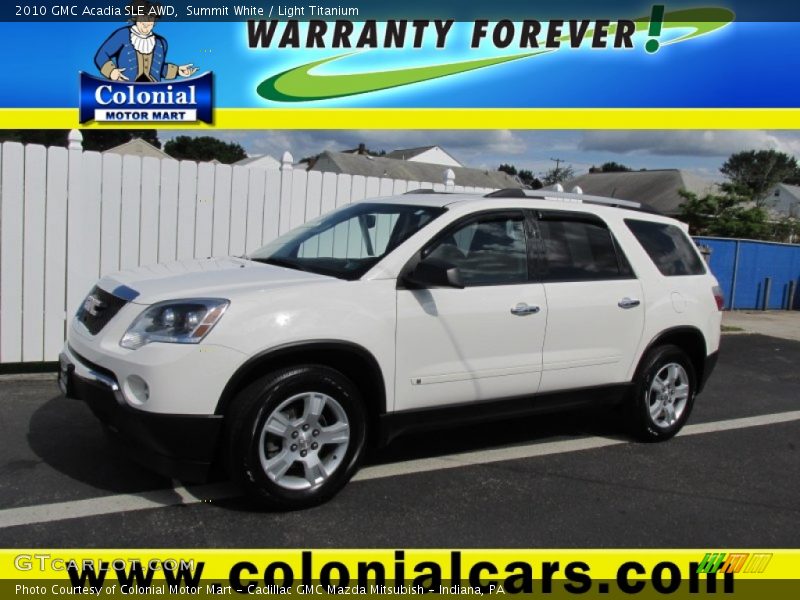 Summit White / Light Titanium 2010 GMC Acadia SLE AWD