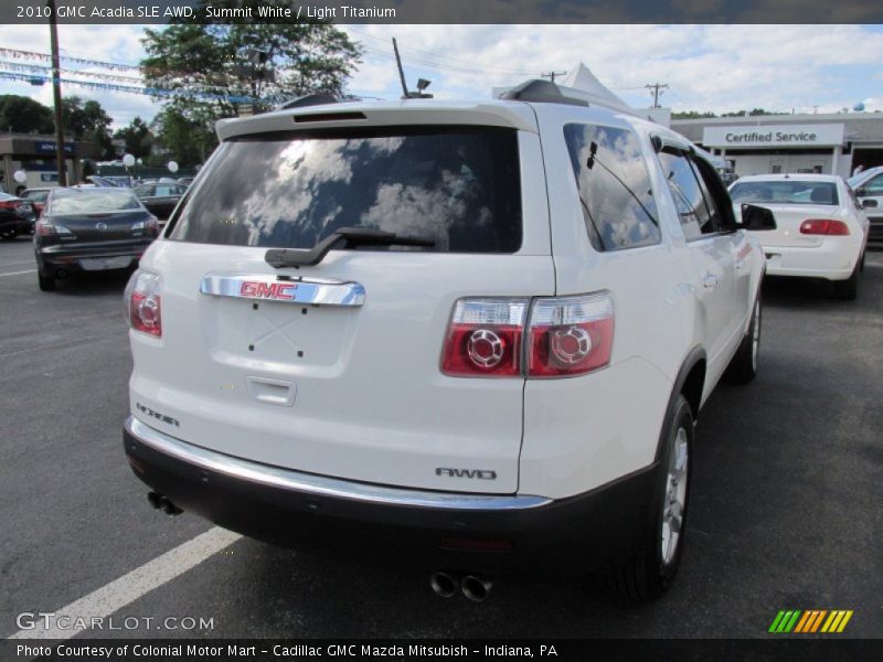 Summit White / Light Titanium 2010 GMC Acadia SLE AWD