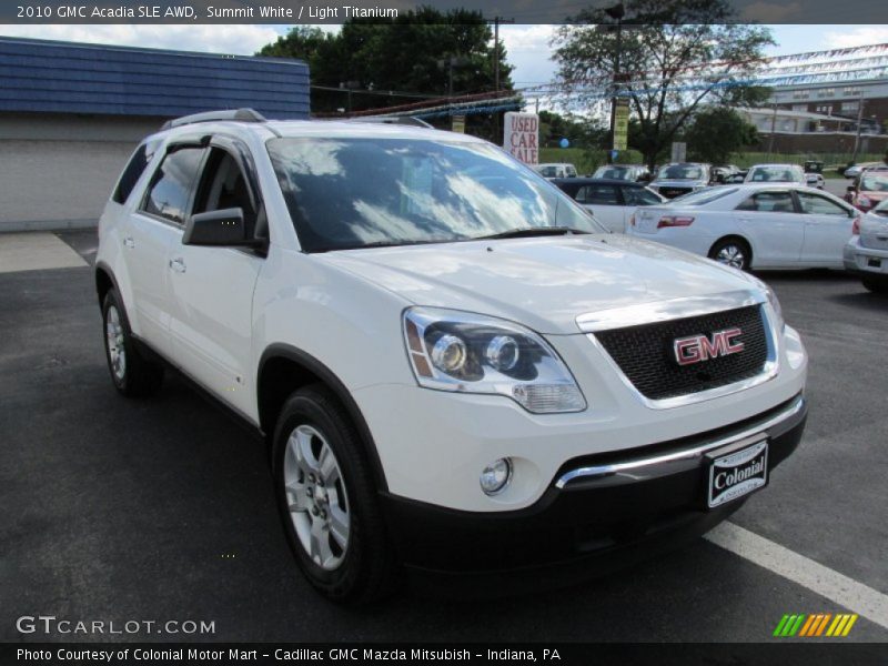 Summit White / Light Titanium 2010 GMC Acadia SLE AWD