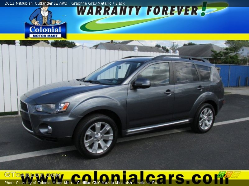 Graphite Gray Metallic / Black 2012 Mitsubishi Outlander SE AWD