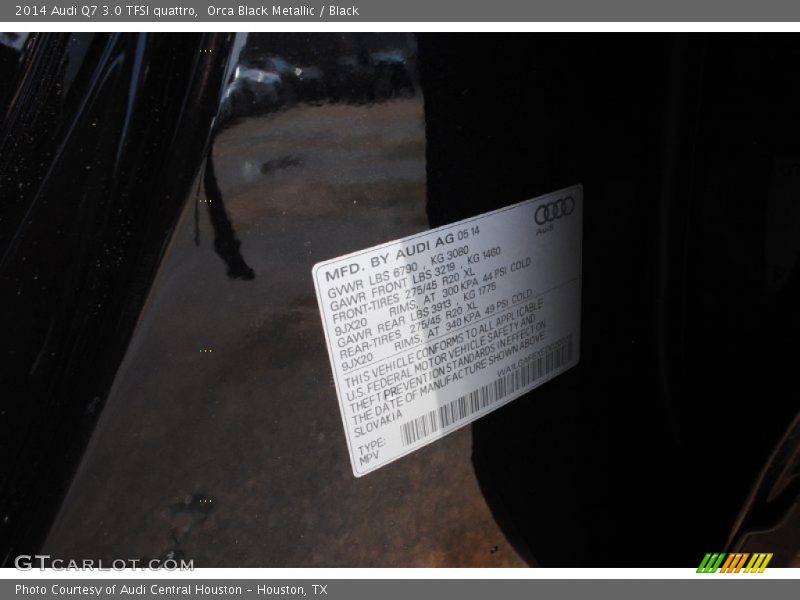 Orca Black Metallic / Black 2014 Audi Q7 3.0 TFSI quattro