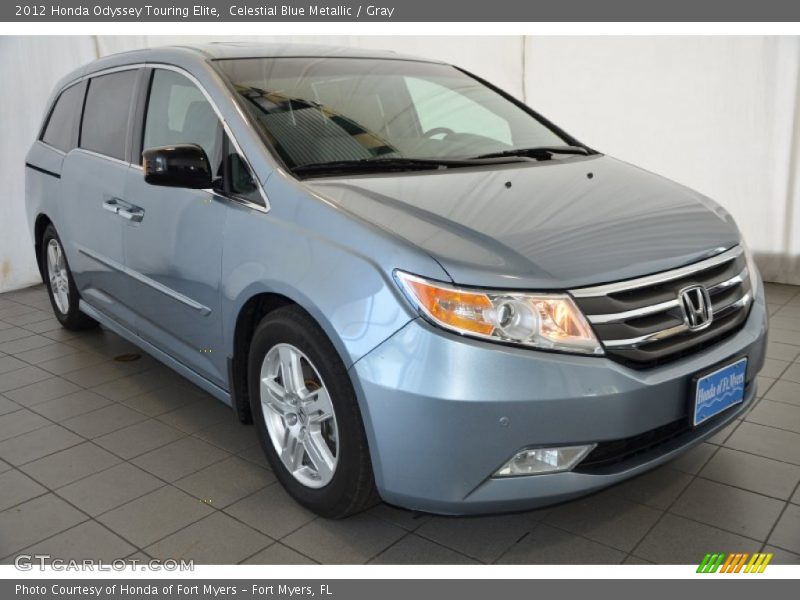 Celestial Blue Metallic / Gray 2012 Honda Odyssey Touring Elite