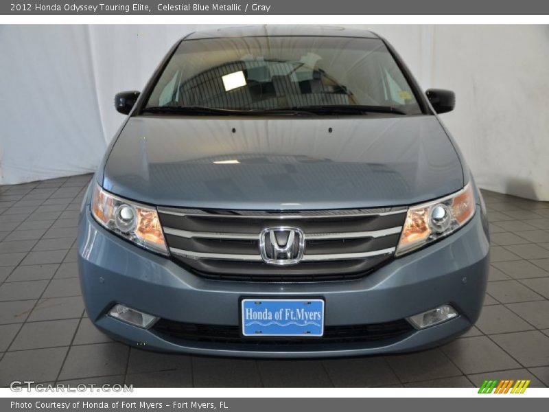 Celestial Blue Metallic / Gray 2012 Honda Odyssey Touring Elite