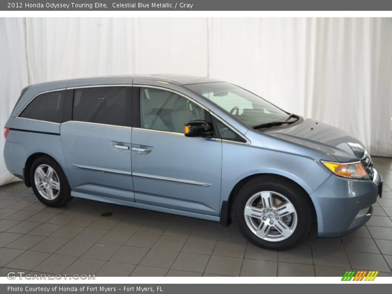 Celestial Blue Metallic / Gray 2012 Honda Odyssey Touring Elite