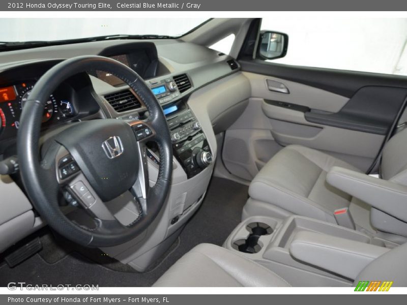 Celestial Blue Metallic / Gray 2012 Honda Odyssey Touring Elite