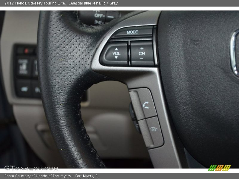 Celestial Blue Metallic / Gray 2012 Honda Odyssey Touring Elite