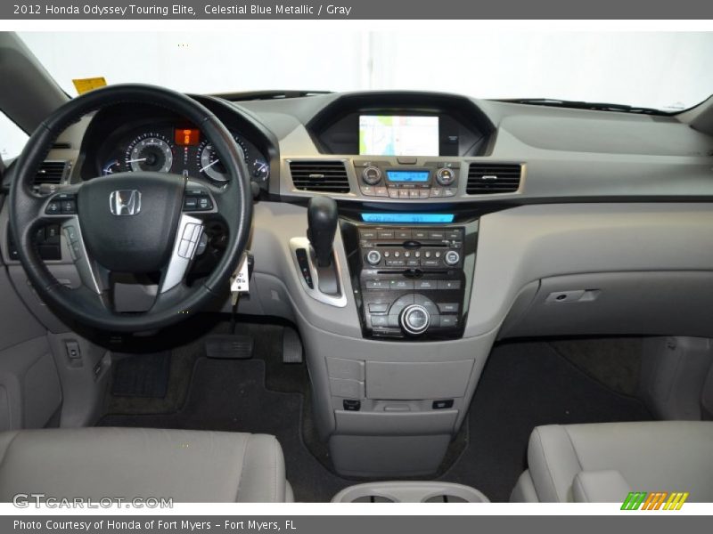 Celestial Blue Metallic / Gray 2012 Honda Odyssey Touring Elite
