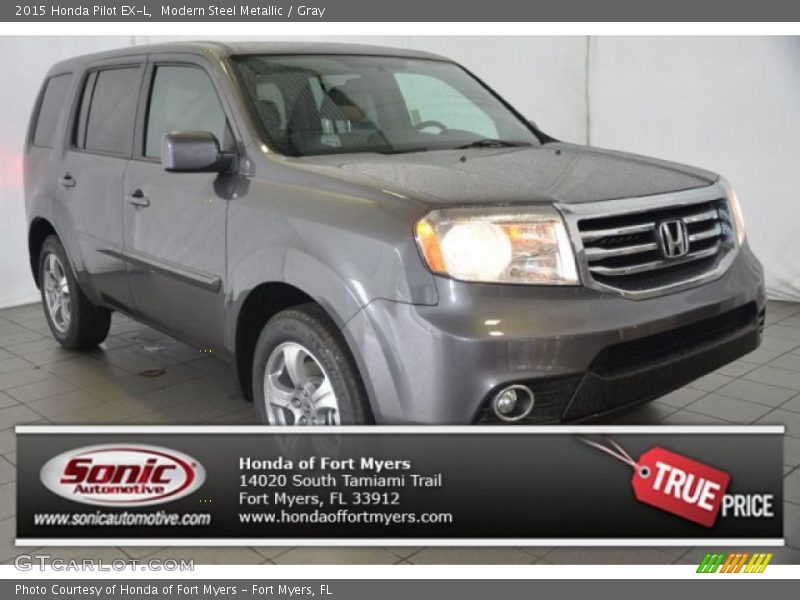 Modern Steel Metallic / Gray 2015 Honda Pilot EX-L