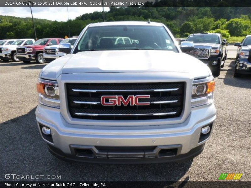 Quicksilver Metallic / Jet Black 2014 GMC Sierra 1500 SLT Double Cab 4x4