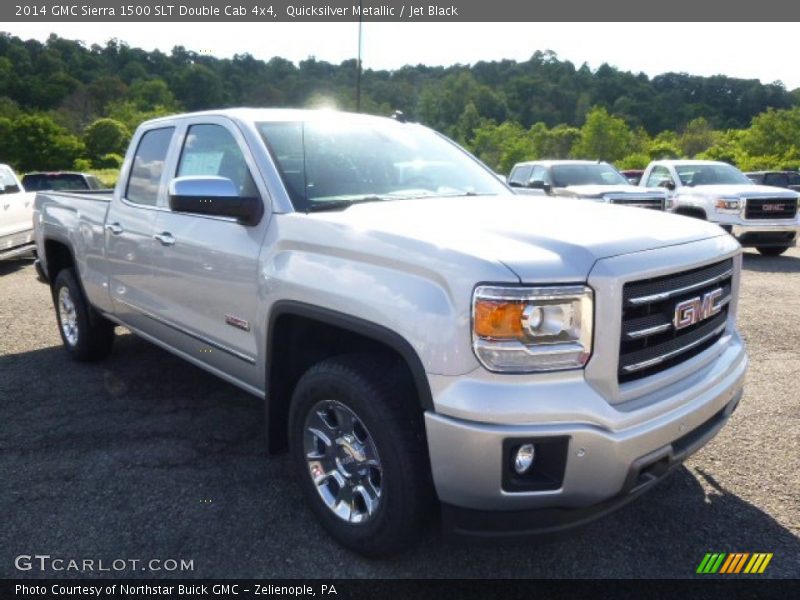 Quicksilver Metallic / Jet Black 2014 GMC Sierra 1500 SLT Double Cab 4x4