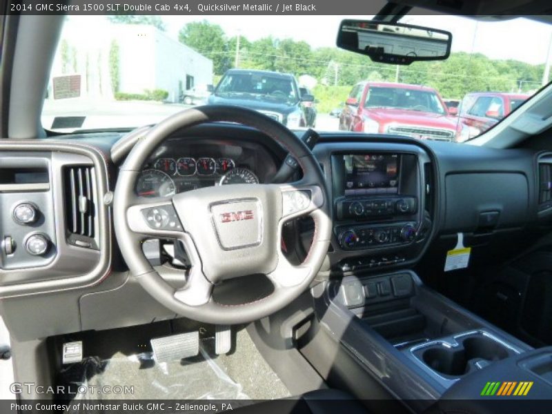 Quicksilver Metallic / Jet Black 2014 GMC Sierra 1500 SLT Double Cab 4x4