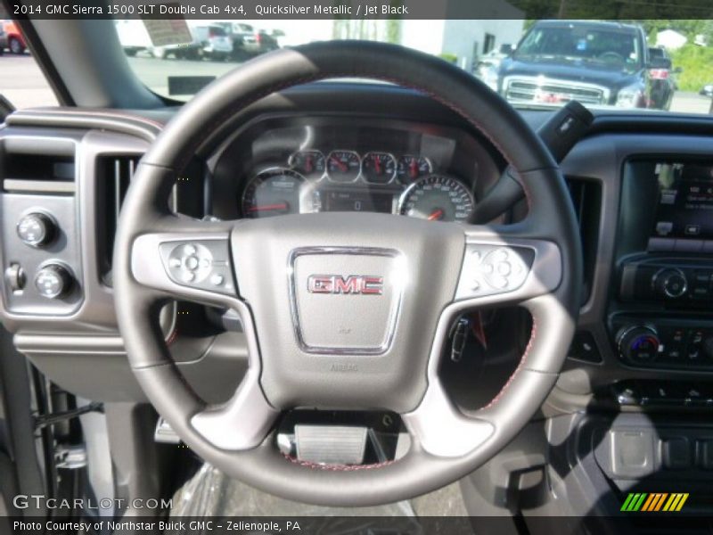Quicksilver Metallic / Jet Black 2014 GMC Sierra 1500 SLT Double Cab 4x4