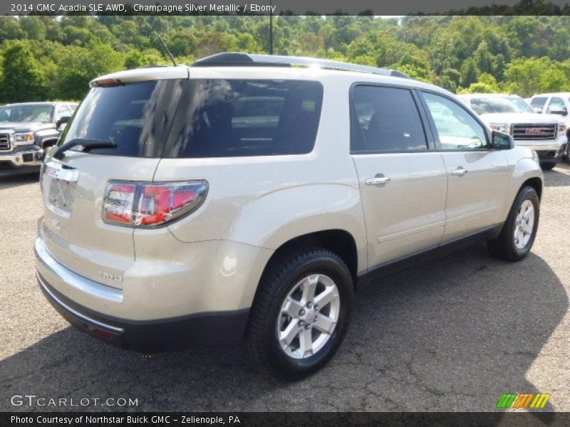 Champagne Silver Metallic / Ebony 2014 GMC Acadia SLE AWD
