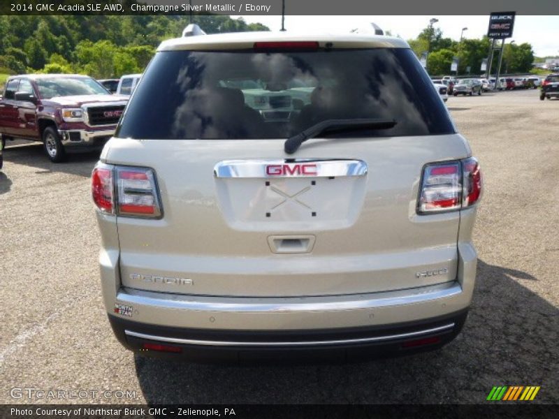 Champagne Silver Metallic / Ebony 2014 GMC Acadia SLE AWD