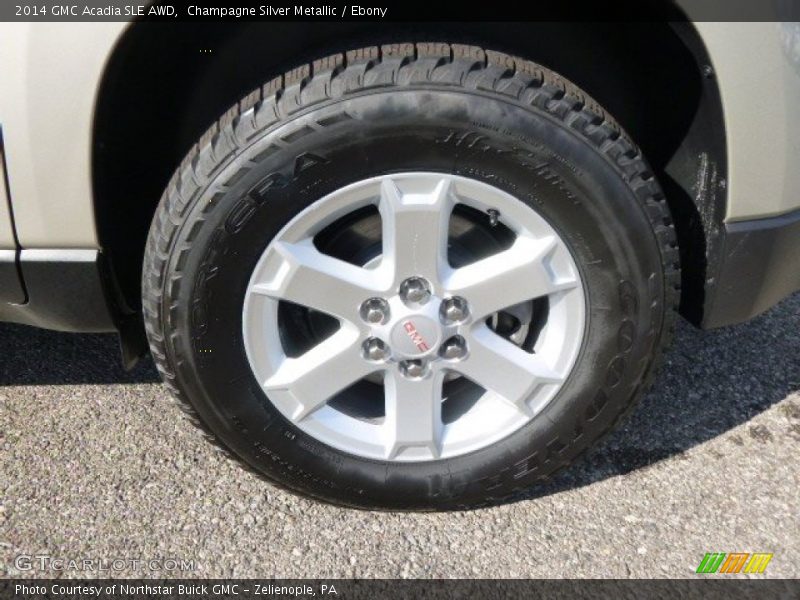 Champagne Silver Metallic / Ebony 2014 GMC Acadia SLE AWD