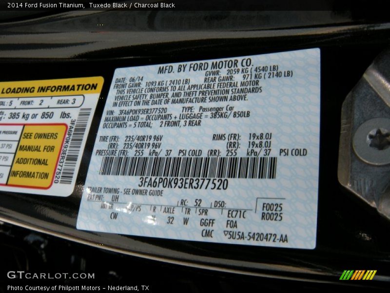 Tuxedo Black / Charcoal Black 2014 Ford Fusion Titanium