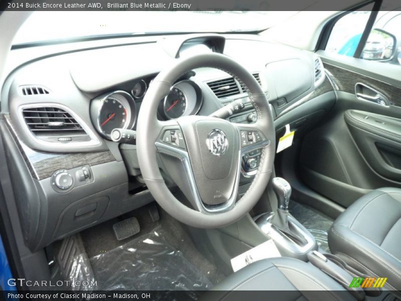 Brilliant Blue Metallic / Ebony 2014 Buick Encore Leather AWD