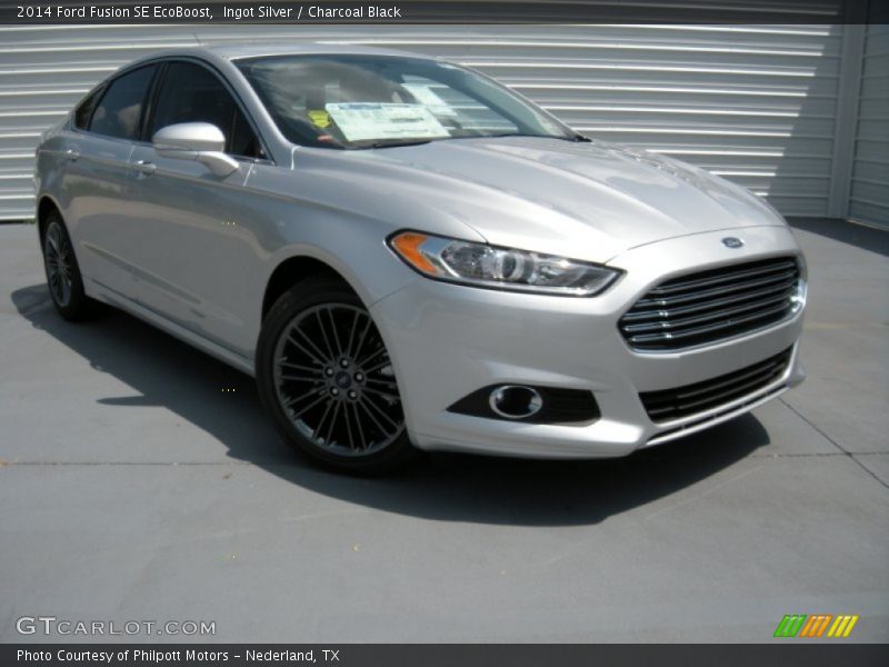 Ingot Silver / Charcoal Black 2014 Ford Fusion SE EcoBoost