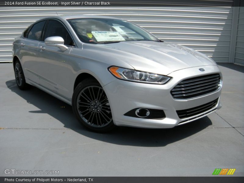Ingot Silver / Charcoal Black 2014 Ford Fusion SE EcoBoost