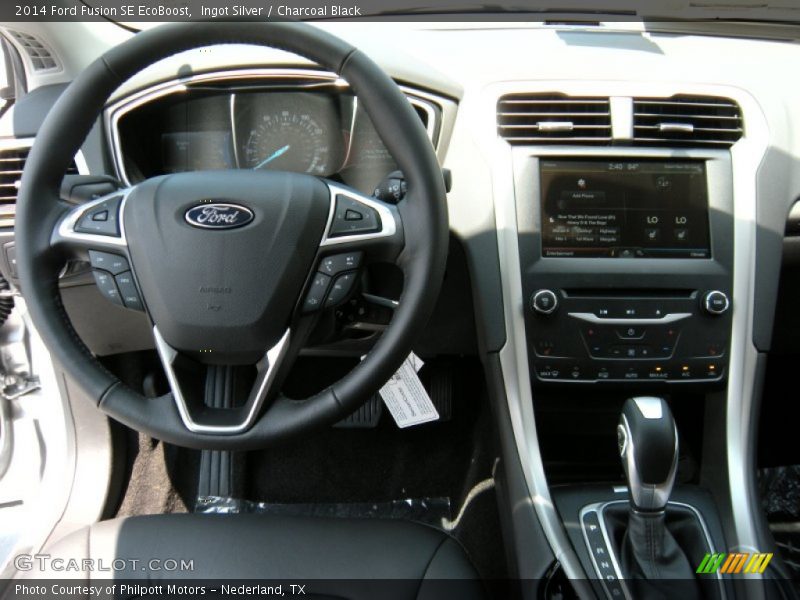 Ingot Silver / Charcoal Black 2014 Ford Fusion SE EcoBoost