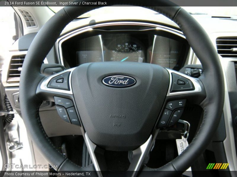 Ingot Silver / Charcoal Black 2014 Ford Fusion SE EcoBoost