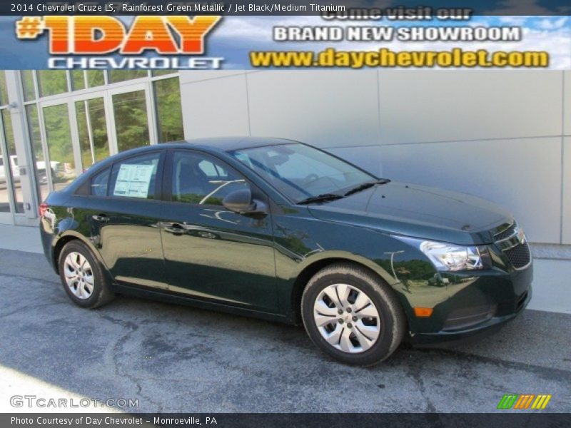 Rainforest Green Metallic / Jet Black/Medium Titanium 2014 Chevrolet Cruze LS