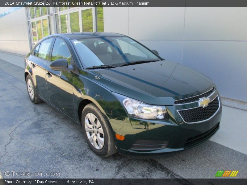 Rainforest Green Metallic / Jet Black/Medium Titanium 2014 Chevrolet Cruze LS