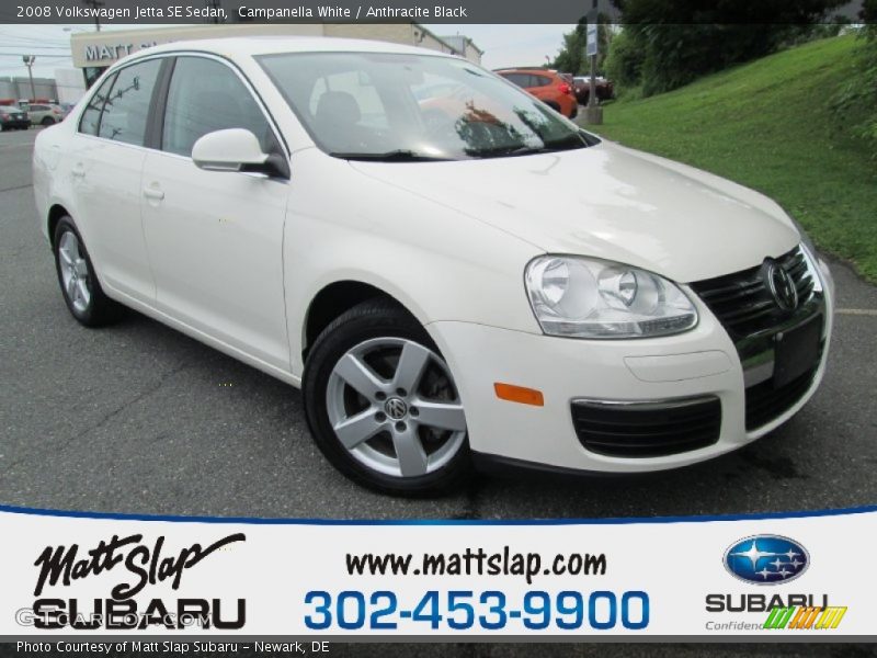 Campanella White / Anthracite Black 2008 Volkswagen Jetta SE Sedan