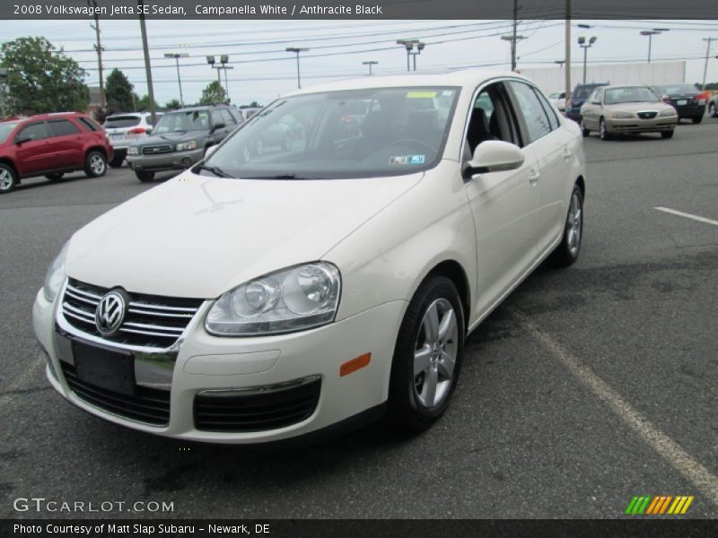 Campanella White / Anthracite Black 2008 Volkswagen Jetta SE Sedan